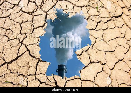 mappa della Germania come simbolo di calore, secchezza e cambiamento climatico Foto Stock