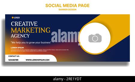 creazione di copertine per social media per agenzie di marketing creative, banner web per agenzie di marketing Illustrazione Vettoriale