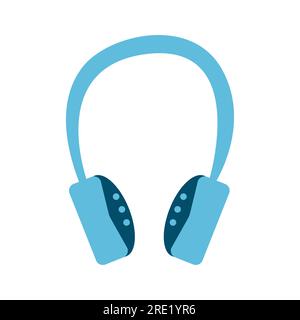 Icona vettoriale cuffie. Icona cuffia piatta. Design piatto illustrazione vettoriale per banner, Web e mobile, infografiche Illustrazione Vettoriale