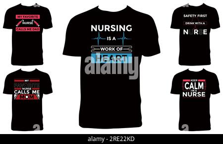 Confezione di T-shirt Nurse Vector Illustrazione Vettoriale