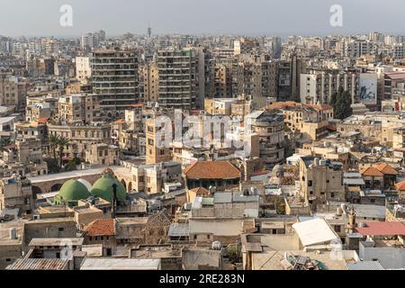 Vista di Tripoli, la seconda città più grande in Libano Foto Stock