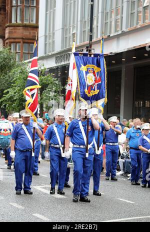 Saltcoat Boys protestanti che marciano a Belfast Foto Stock