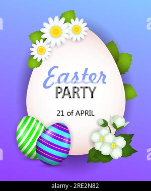 Festa di Pasqua, lettere del 20 primo aprile con uova dipinte Illustrazione Vettoriale