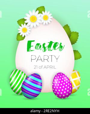 Festa di Pasqua, 20 primi di aprile lettering con fiori Illustrazione Vettoriale