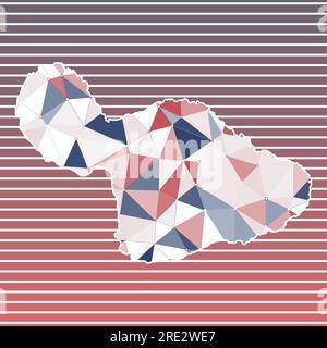 Illustrazione vettoriale Maui. Design Maui su sfondo a righe sfumate. Tecnologia, Internet, rete, concetto di telecomunicazione. Illustrazione Vettoriale