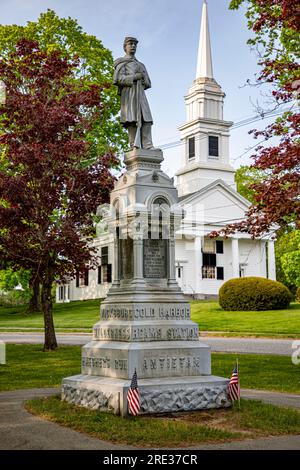 Monumento della Guerra civile a Hardwick, Massachusetts Town Common Foto Stock