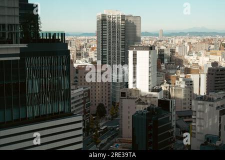 Nagoya, Giappone – 3 dicembre 2022: Vista della città di Nagoya dalle torri centrali JR Foto Stock