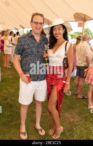 Bridgehampton, USA. 22 luglio 2023. Partecipa al Polo Hamptons 2023 Match and Event presentato da Social Life Magazine a Bridgehampton, NY il 22 luglio 2023. (Foto di David Warren/Sipa? USA) credito: SIPA USA/Alamy Live News Foto Stock