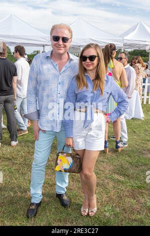 Bridgehampton, USA. 22 luglio 2023. Partecipa al Polo Hamptons 2023 Match and Event presentato da Social Life Magazine a Bridgehampton, NY il 22 luglio 2023. (Foto di David Warren/Sipa? USA) credito: SIPA USA/Alamy Live News Foto Stock