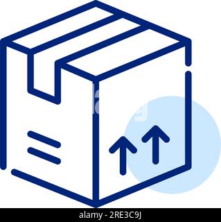 Pacco contrassegnato come fragile. Scatola di consegna. Icona Pixel Perfect Illustrazione Vettoriale