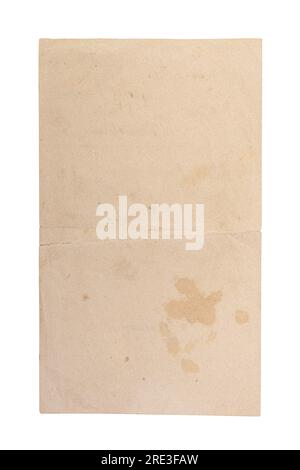 Vecchio sfondo di carta vintage isolato su sfondo bianco. Foto Stock