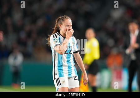 24 luglio 2023: Estefania Banini (Argentina) guarda durante una partita del gruppo G - Coppa del mondo femminile Australia e nuova Zelanda 2023, Italia vs Argentina, a Eden Park, Auckland, nuova Zelanda. Kim Price/CSM Foto Stock