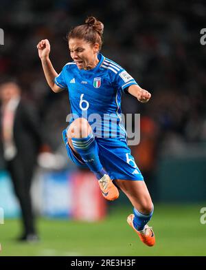 24 luglio 2023: Manuela Giugliano (Italia) guarda durante una partita del gruppo G - Coppa del mondo femminile Australia e nuova Zelanda 2023, Italia vs Argentina, all'Eden Park di Auckland, nuova Zelanda. Kim Price/CSM (immagine di credito: © Kim Price/Cal Sport Media) Foto Stock