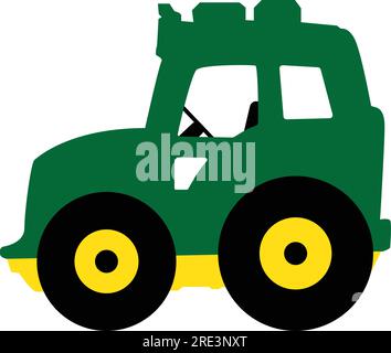 Un trattore agricolo cartoon in vettoriale Illustrazione Vettoriale