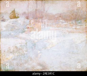 John Henry Twachtman, Winter, pittura di paesaggio ad olio su tela, prima del 1902 Foto Stock