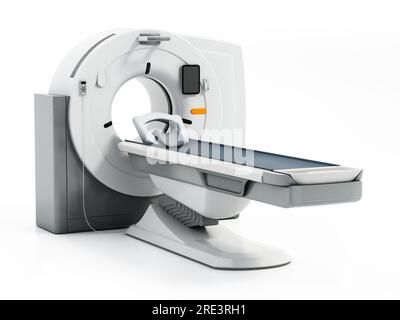 Scanner RM generico senza brandro isolato su sfondo bianco. Illustrazione 3D. Foto Stock