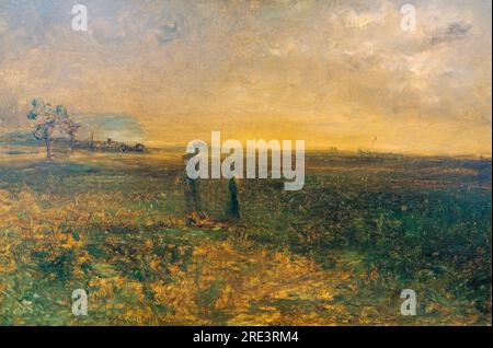 George Fuller quadro paesaggistico, Twilight on the Prairie, olio su tela, prima del 1884 Foto Stock