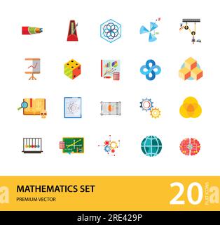 Set di icone matematiche Illustrazione Vettoriale