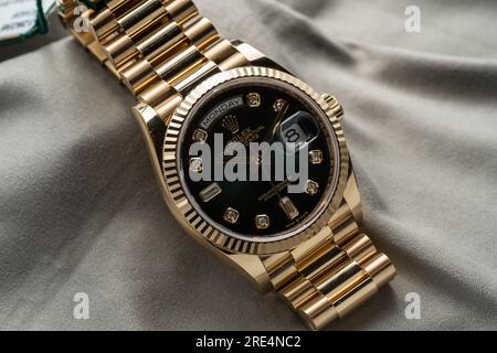 Rolex Day-Date visto durante la presentazione Baselworld Foto Stock