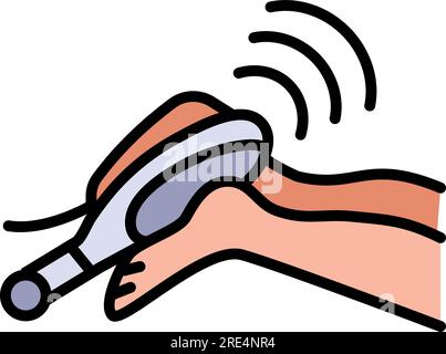 Icona del concetto di terapia elettromagnetica. Illustrazione a colori dell'idea di medicina alternativa. Trattamento pseudoscientifico di magneti e onde radio. Riabilitazione. Illustrazione Vettoriale