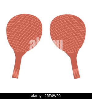 Racchetta da ping pong, racchetta da ping pong, concetto di sport e competizione di gioco. Illustrazione Vettoriale