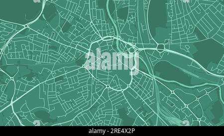 Mappa di Derby, poster verde della cartina stradale della città del Regno Unito Illustrazione Vettoriale