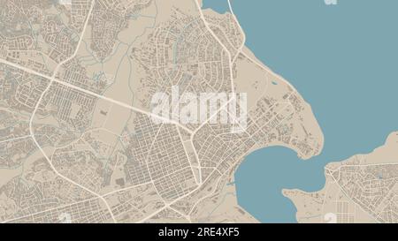 Dar es Salaam, Tanzania, mappa vettoriale. Mappa dettagliata dell'area amministrativa della città di Dar es Salaam. Panorama urbano. Illustrazione vettoriale priva di royalty. Fuori Illustrazione Vettoriale