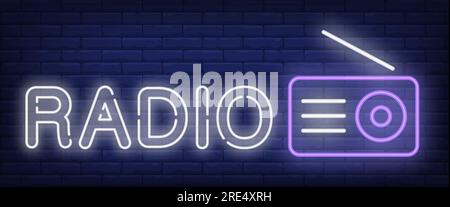 Segnale al neon radio Illustrazione Vettoriale