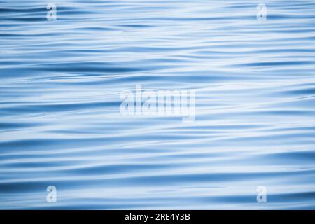 Superficie d'acqua blu con un motivo di onde morbide, texture fotografica di sfondo Foto Stock