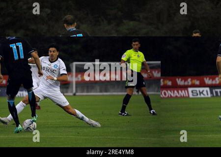 Dimaro, Napoli, Italia. 24 luglio 2023. 18 durante una partita amichevole di calcio pre-stagionale contro Spal, Dimaro Italia (Credit Image: © Ciro De Luca/ZUMA Press Wire) SOLO USO EDITORIALE! Non per USO commerciale! Foto Stock