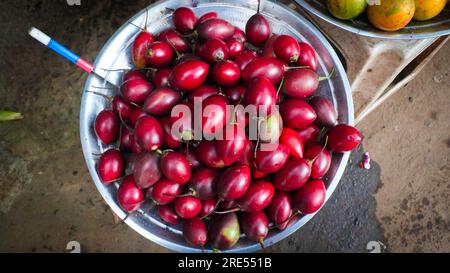 A Closeup Shot of Passion Fruits, coltivato a Kodaikanal, Tamil Nadu, India Foto Stock