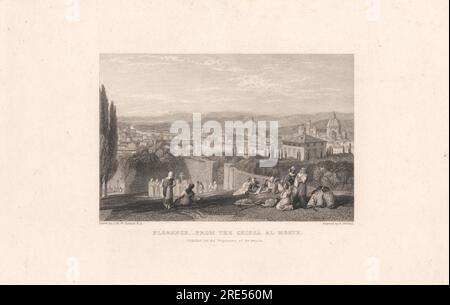 Firenze dalla Chiesa al Monte tra il 1826 e il 1837 di Edward Goodall Foto Stock