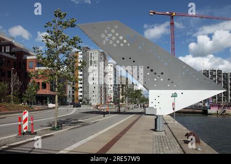 La Sailing Tower, Aarhus docklands, Danimarca. Foto Stock