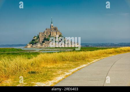 Deviazione per le attrazioni turistiche della Normandia - le Mont-Saint-Michel - Francia Foto Stock