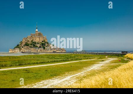 Deviazione per le attrazioni turistiche della Normandia - le Mont-Saint-Michel - Francia Foto Stock