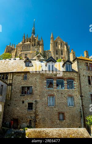 Deviazione per le attrazioni turistiche della Normandia - le Mont-Saint-Michel - Francia Foto Stock