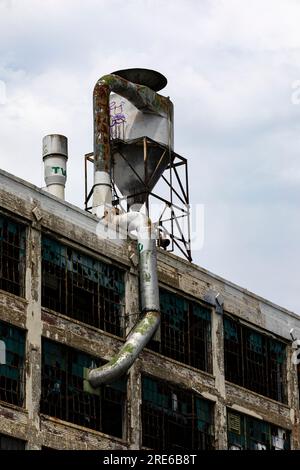 Il Fisher Body Plant No. 21 abbandonato a Detroit, Michigan, Stati Uniti, Foto Stock