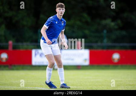 Swansea City u21 V Penybont a Ynys Park il 25 luglio 2023. Foto Stock