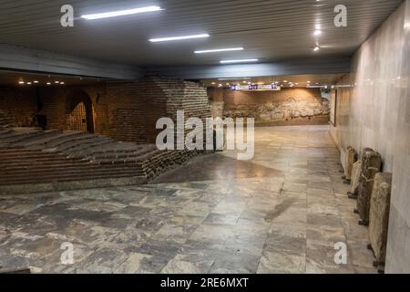 SOFIA, BULGARIA - 2 AGOSTO 2019: Scavi dell'antica città di Serdica nel centro di Sofia, Bulgaria Foto Stock