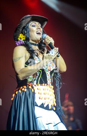 Cantante messicana Lila Downs performing live Foto Stock