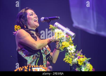 Cantante messicana Lila Downs performing live Foto Stock