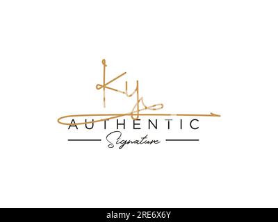 Vettore modello logo firma KY. Illustrazione Vettoriale