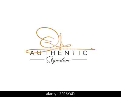 VETTORE modello logo firma QJ. Illustrazione Vettoriale