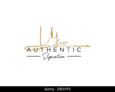 Vettore modello logo firma UY. Illustrazione Vettoriale
