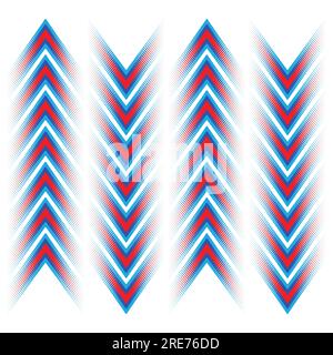 Mezzitoni linee frecce colorate impostate Illustrazione Vettoriale