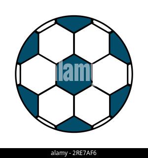 pallone da calcio in stile cartone animato, illustrazione vettoriale Illustrazione Vettoriale