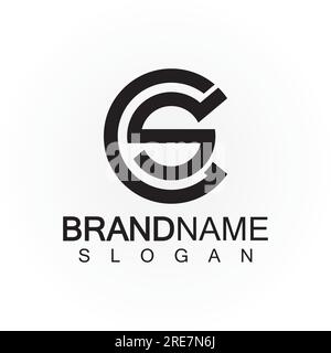 Lettere alfabetiche monogramma logo CS, SC, S e C, design elegante e professionale dell'icona Letter Illustrazione Vettoriale