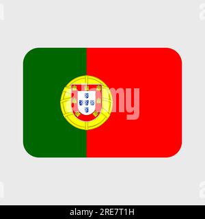 Portugal flag vector Icons insieme di illustrazioni a forma di cuore, stella, cerchio e mappa. Illustrazione Vettoriale