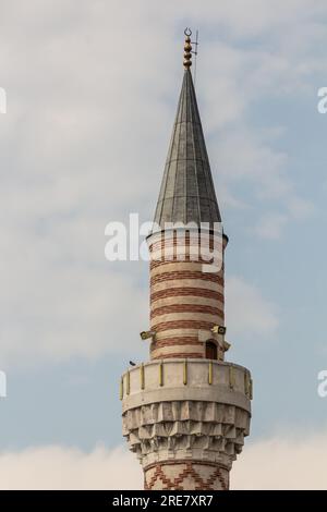 Minareto della moschea Dzhumaya a Plovdiv, Bulgaria Foto Stock