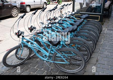 Noleggio biciclette a St Valery sur somme Foto Stock